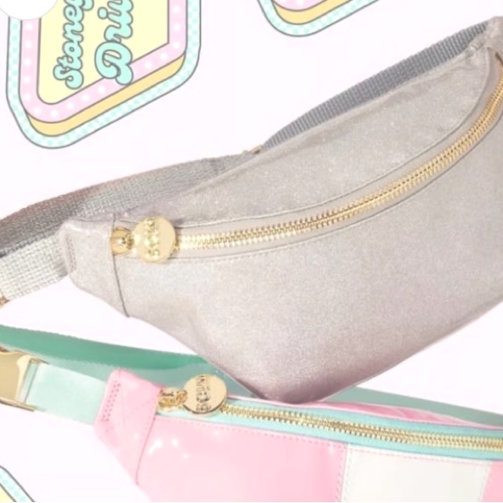 BNWT- Stoney Clover Lane Iridescent Silver Belt Bag